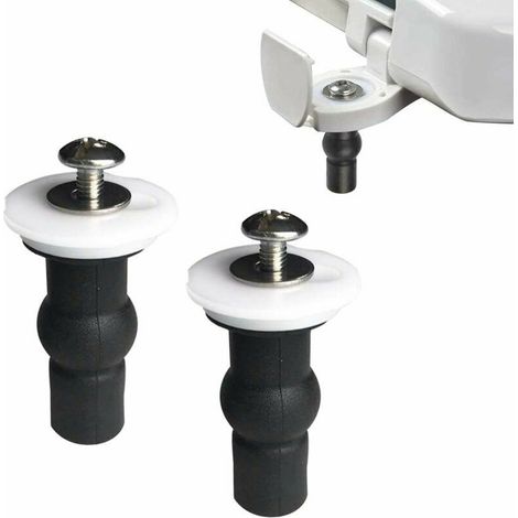 Toilet Seat Fixing,2 PCS Toilet Seat Screws & Expanding Rubber Nuts Universal Toilet Seat Fittings Toilet Lid Cover Screws Black (1/5)