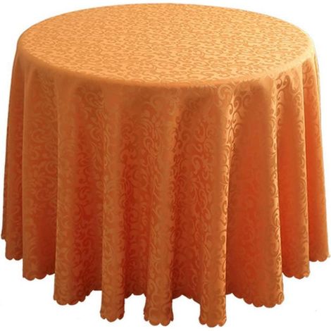 Nappe ronde Orange 160cm de diamètre en polyester pour table basse et table à manger