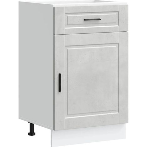 Mobile da cucina moderno e funzionale con vani contenitori 50 x 46 x 81,5 cm in legno composito grigio cemento 020050266