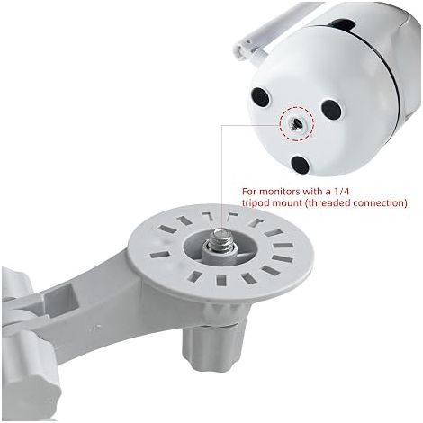 Wall Camera Mount Compatible with Tapo C210/ C200 and Kasa Indoor Pan EC70/ EC71/ KC410S, Adjustable Angles Bracket 180 Degree Rotation Easy to Install TP-Link Security Camera Bracket 2 Pack (1/4)