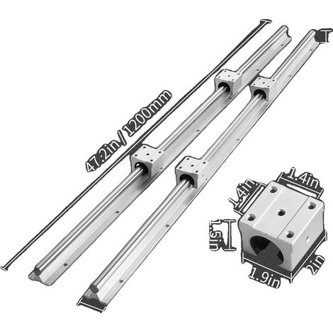 Juego de guías lineales, fabricadas en aluminio resistente, compatibles con máquinas CNC, de 20 mm a 1200 mm. (1/2)