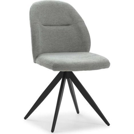 Pack de 2 sillas giratorias modelo Tamesis tapizado textil gris claro, 85cm(alto) 49.5cm(ancho) 60cm(largo) (1/4)