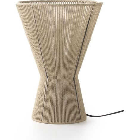 Lampe de table en jute artisanale style naturel chaleureux - jute naturel marron clair