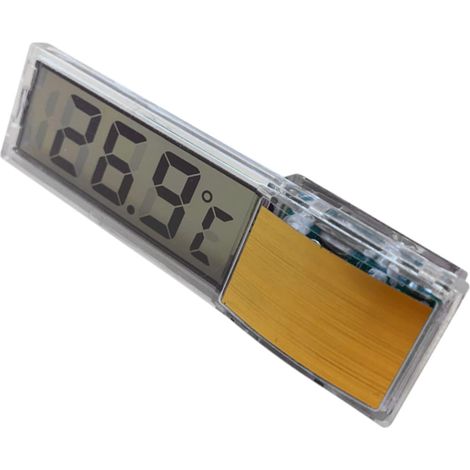 Thermomètre D'aquarium Électronique à Ventouse 3d LED Or Lecture Facile et Étanche, Précision de Mesure 1 %, Boîtier en Plastique (1/5)