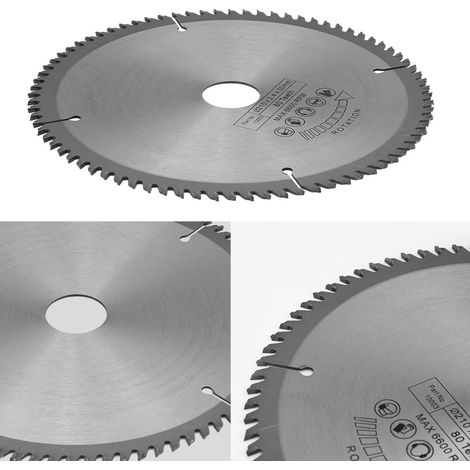 Lame de scie circulaire de 210 mm de long, 80 dents, alésage de 30 mm, avec 3 joints toriques