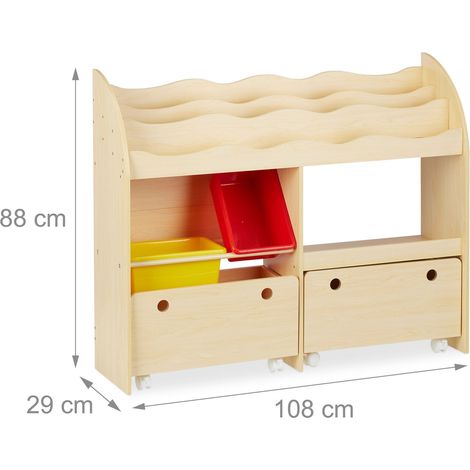 Scaffale portaoggetti per giocattoli e libri per cameretta bambini 80 x 30 x 90 cm in plastica blu 130005528