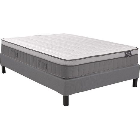 Ensemble 160 x 200 cm sommier déco en kit + matelas hybride ressorts ensachés 7 zones et mémoire de forme ép.30cm - ASGARD de YSMÉE (1/5)