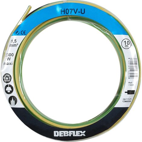 DEBFLEX - BOBINOT HO7V-U 1.5 MM² 10M JAUNE/VERT - 110325