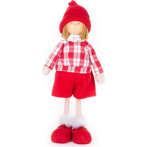 Dekoration MagicHome Weihnachten, Junge im karierten Hemd, 32 cm (1/2)