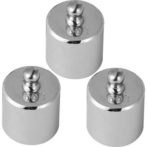 Lot de 3 Poids D'étalonnage en Acier Argenté 100g pour Balance Électronique Pinces, Poids de Calibrage Précis pour Vérification Standard (1/5)