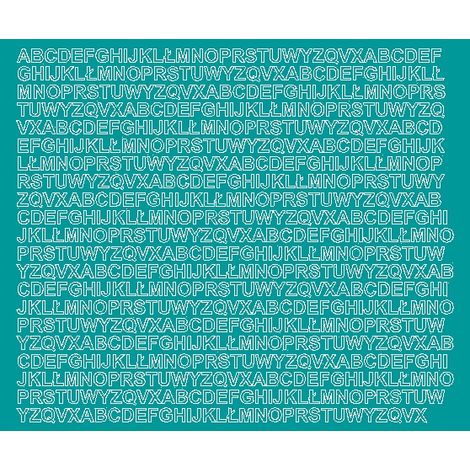 Lettres autocollantes 7 mm turquoise brillant (1/2)