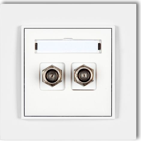 2 prese per antenna con cornice Karlik Mini, bianche (1/2)