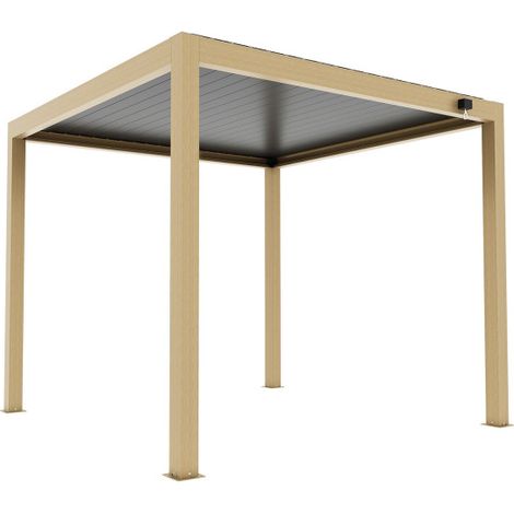 Pergola bioclimática Atena efecto madera 3x4x2