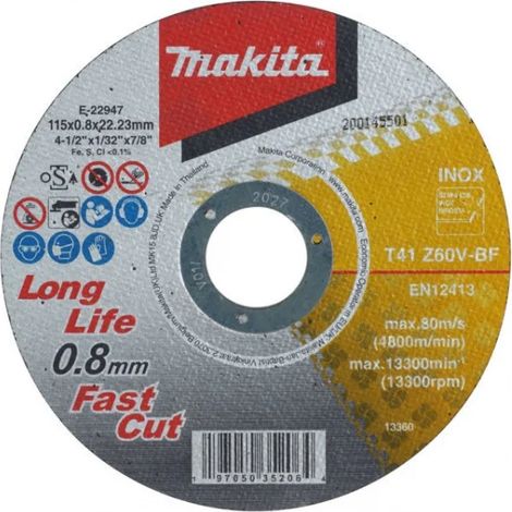 LAME CIRCULAIRE POUR ACIER INOXYDABLE 115X22,23 MM MAKITA E-22947 (1/3)