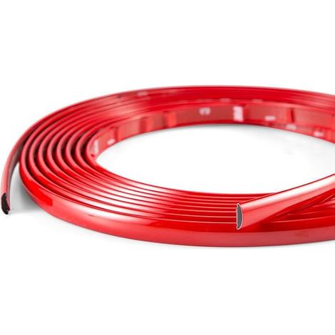 Bande décorative chromée autocollante avec film de protection - Accessoire de voiture - Pour voiture, carrosserie, fenêtre, décoration extérieure, rouge, 15 mm x 3 m (1/5)