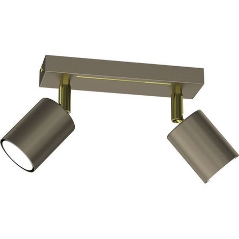 Plafoniera a barra 2 spot orientabili oro GU10 8W Luminex