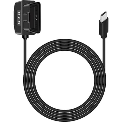 Câble D'alimentation OBD pour Caméra de Tableau de Bord, Adaptateur Filaire USB C vers OBD2 avec Connecteur de Bouton de Commutation Mode Moniteur/Mode ACC (1/5)