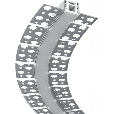 TRADE SHOP - 5pz Profilo In Alluminio Flessibile Curvabile Ad Incasso 1,5mt Per Strip Led Al-35-s - (1/5)