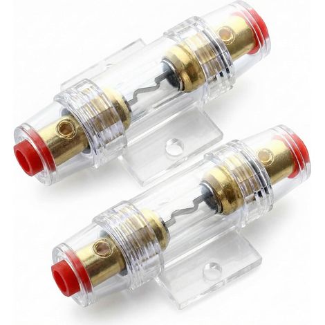 2Pcs AGU 4/8 AWG 12V-48V DC In-Line Fuse Holder with 60A AGU Fuses for Audio/Alarm/Amplifier/Car Compressors (1/5)