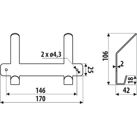 Cintre WS20, structure noire, 170 mm (1/3)