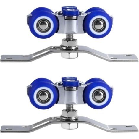 2 Pièces Galet Porte Coulissante, Roulette Porte Coulissante en Acier Inoxydable, Peut tourner à 360°, pour Porte Coulissante Simple, Porte Pliante, Porte Coulissante Multiple (1/4)