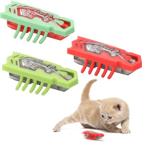 Lot de 3 jouets électriques interactifs pour chats, jouets pour chats en forme de souris, jouets pour chats, insectes hexagonaux, cafards, chiens et chats (1/5)