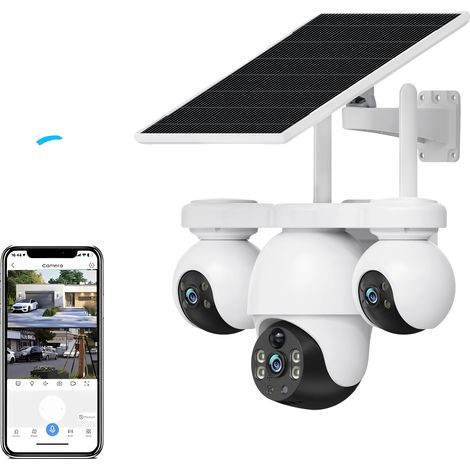 Caméra IP, alimentée par énergie solaire, vision nocturne, Caméra Wifi (1/2)