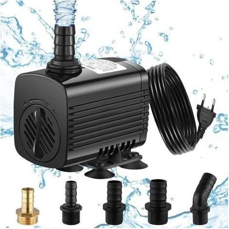Pompe a Eau 30W 2500L/H Pompe Aquarium Ultra Silencieux Pompe Bassin avec 1.9m Câble 5 Buses Pompe à Eau Submersible Pour Fontaines,Jardins,Culture Hydroponique, Baignoires, étangs (1/5)