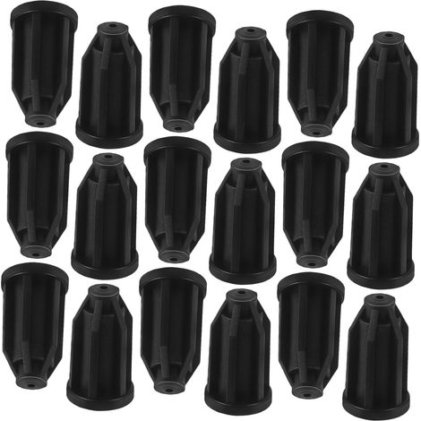 40 embouts de roulettes noirs en plastique PP, diamètre 25 mm, forme (1/5)