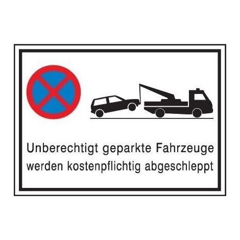 STRECKEN Parkverbotschild Alu 600X400 mm Abschl