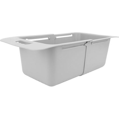 Cestino orizzontale per congelatore, organizer per alimenti con profondità regolabile, divisorio espandibile con maniglia per cucina, grigio (1/5)