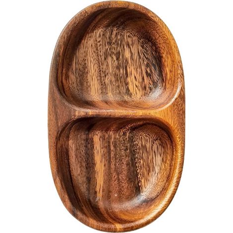 Vente - Bol à apéritif en bois pour pistaches, porte-noix à double compartiment, support pour graines de tournesol, cerises, edamames, bol à fruits pour le comptoir de la cuisine (1/5)