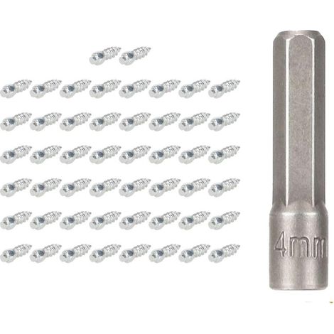 M4 12 vis antidérapantes - 50pcs - vis de goujon de pneu - douille de vis (1/5)