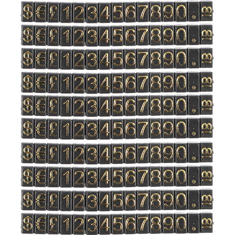 Lot de 10 étiquettes d'affichage de prix-7X0.5CM-Golden