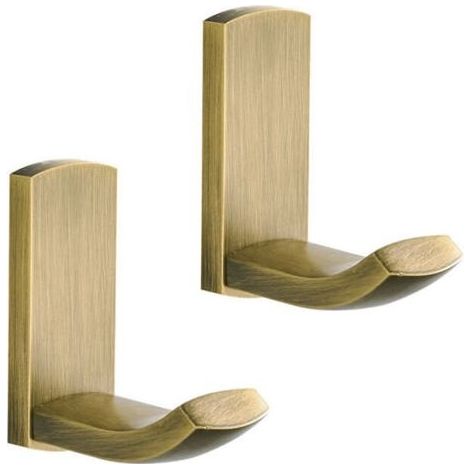 Crochet porte-serviettes en laiton antique pour salle de bain, cuisine, porte-manteau mural en bronze - Lot de 2 (1/4)