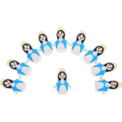 Figurines miniatures de la Vierge Marie bleue en PVC, lot de 10, pour la décoration religieuse d'autel et les cadeaux, collection de saints catholiques (1/5)