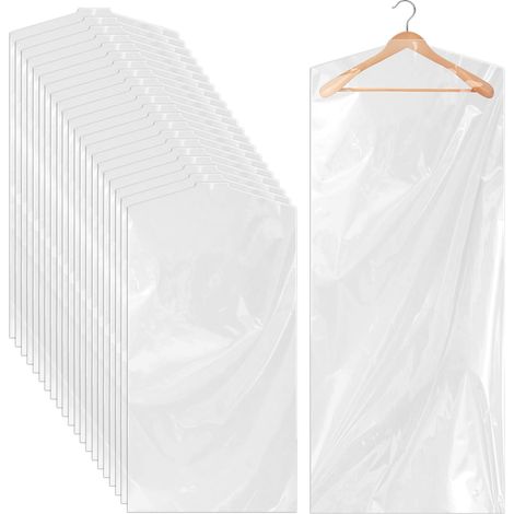 Sac à Vêtements Suspensif - PE Transparent - 150 x 60 cm - Pour Robes Longues Manteaux Costumes - 20 Pièces (1/5)