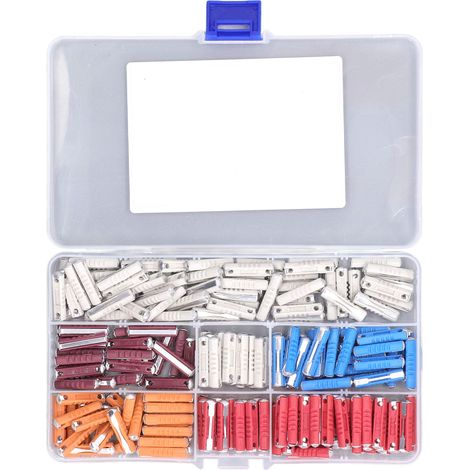 200 Fusibles Européens en Forme de Torpille pour Voitures Anciennes, 5 Types Inclus avec Boîte de Rangement (1/5)
