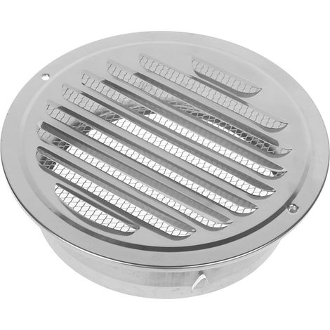 100 mm round ventilation grille for roof overhangs (pack of 2) - Stainless steel ventilation grille with integrated insect screen, suitable for attics, roof overhangs, brick walls and clad walls (whit