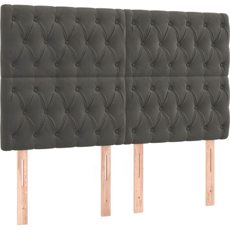 Maison Exclusive - Cabecero Terciopelo Gris Oscuro 144x7x118/128 (1/5)