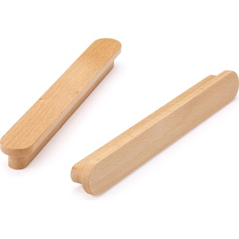 6 Pièces Poignées de Meuble en Bois Poignées de Placard avec Vis Bouton de Tiroir de Porte pour Cuisine Armoire Commode,Distance du Trou 192 MM (1/5)