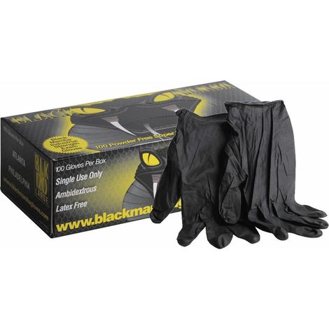 Gants nitrile jetable noir M T7/8 (X 100) - BLACK MAMBA : GANTSBLACKMAMBAM T7/8