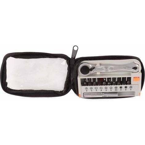 12-in-1 Mini-Schnellratschen-Steckschlüsselsatz (1/4") mit Schraubendreherbits, tragbares, handliches Reparaturwerkzeug (1/5)