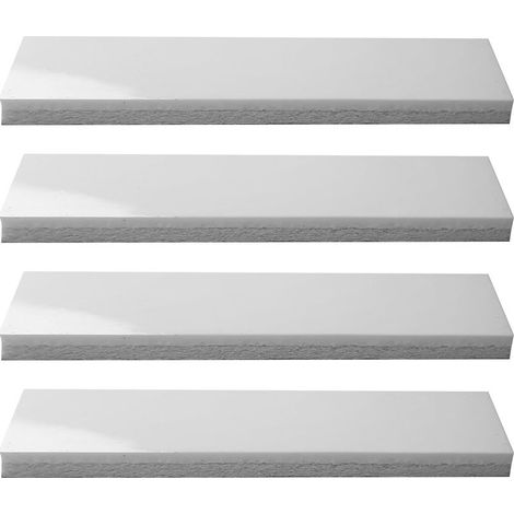 Set di 4 cuscinetti in silicone autoadesivi antiscivolo, 17x75 mm – Antivibrazione per apparecchiature elettroniche – Adesivo bianco (1/3)