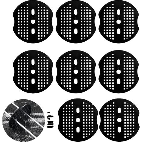 Elementos básicos para jardín, plástico resistente, cobertura segura del suelo, negro-a, 30 unidades-a (1/2)