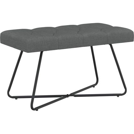Panchina con bottoni imbottiti Grigio Scuro 80 x 40 x 46 cm vidaXL (1/5)