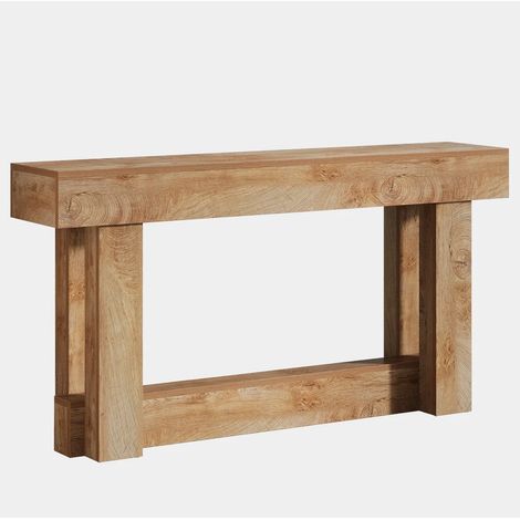 Tavolo consolle da ingresso a 2 livelli 160 x 30 cm marrone stile vintage (1/5)