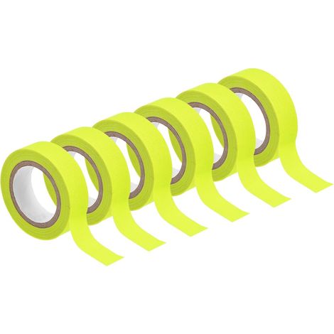 sourcing map Lot de 6 rouleaux ruban adhésif fluorescent néon, 1,5 cm x 5 m, pour décoration fêtes