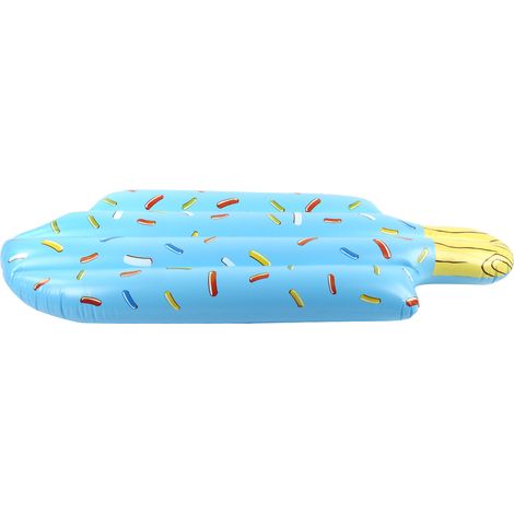 Matelas gonflable en PVC en forme de glace pour piscine d'été, pour les enfants de 6 ans et plus (Banc flottant bleu en forme de glace) (1/5)