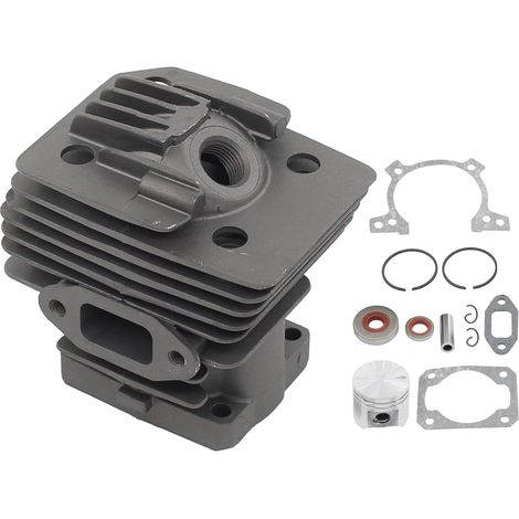 Zylinderdichtungssatz 38 mm mit Kolbenring, Kolbenbolzen, Sicherheitsclips, Auspuffdichtung und Zylinderfußdichtung für Stihl FS 220, FS 180 und FS 160 Freischneider (1/5)